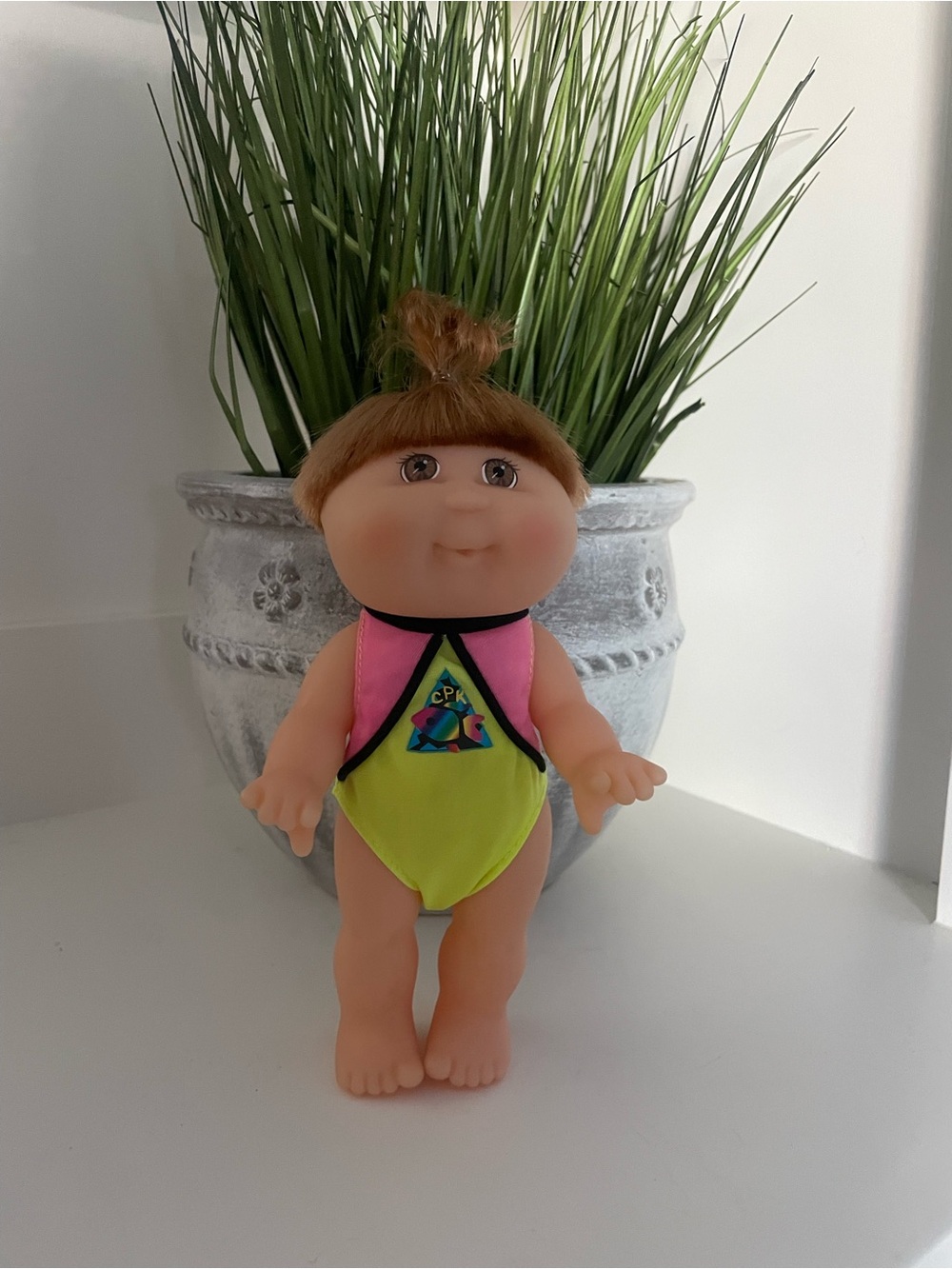 Vintage Cabbage Patch Kids CPK Doll Red Hair Neon Swimsuit 90s Collectible - Picture 2 of 5